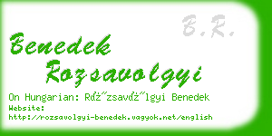 benedek rozsavolgyi business card